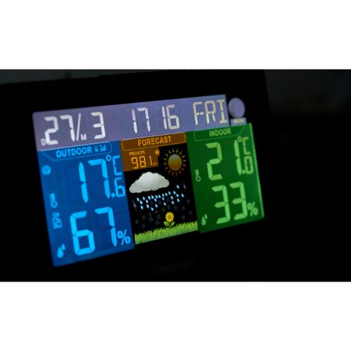 Color display and sensor for weather station